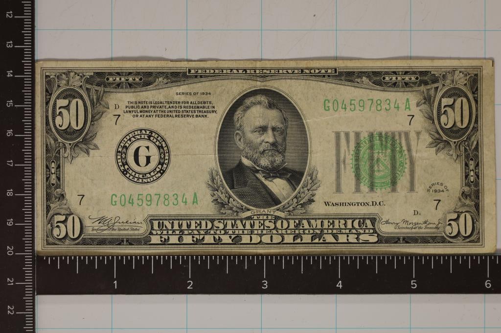 1934 US $50 FRN GREEN SEAL (1 of 2)