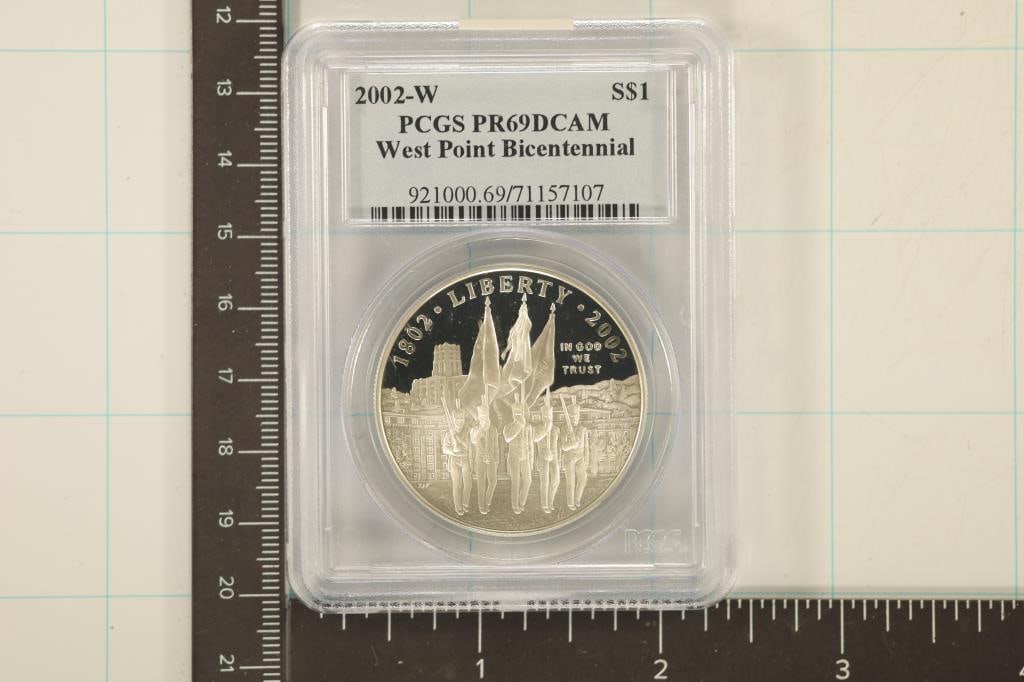 2002-W WEST POINT SILVER DOLLAR PCGS PR69 DCAM (1 of 2)