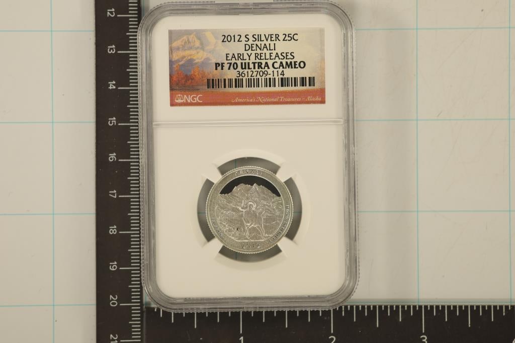 2012-S SILVER DENALI US QUARTER NGC PF70: ULTRA CAMEO, EARLY RELEASES