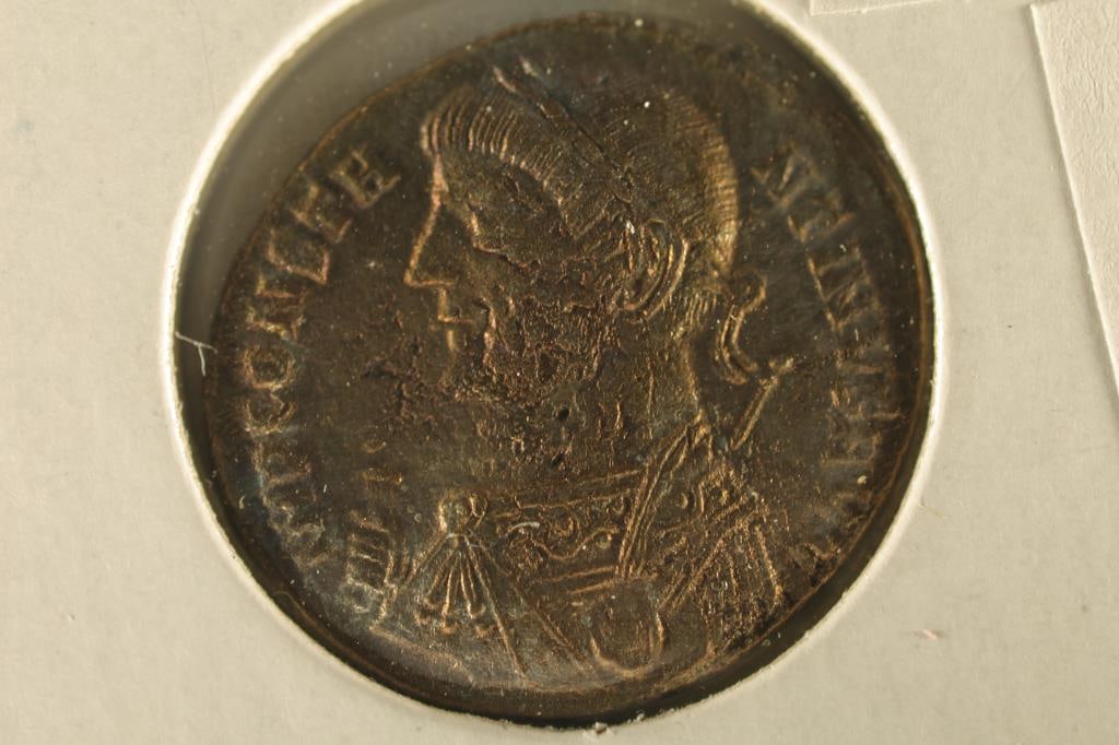 306-337 A.D. CONSTATINE I ANCIENT COIN FINE: JUPITER WITH VICTORY, GLOBE, SEPTOR AND BRANCH