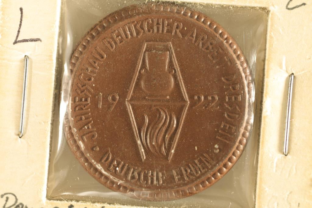 1922 GERMAN PORCELAIN MEISSEN NOTGELD: WATCH FOR OUR NEXT AUCTION ON (MONDAY APRIL 1ST, 2024) AT 7PM EASTERN TIME. THANKS FOR YOUR BUSINESS.