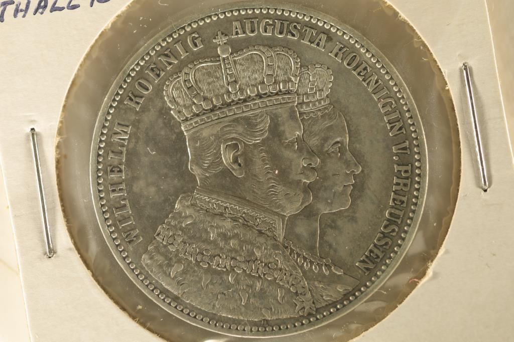 1861-A PRUSSIA SILVER 1 THALER .5359 OZ. ASW (1 of 2)