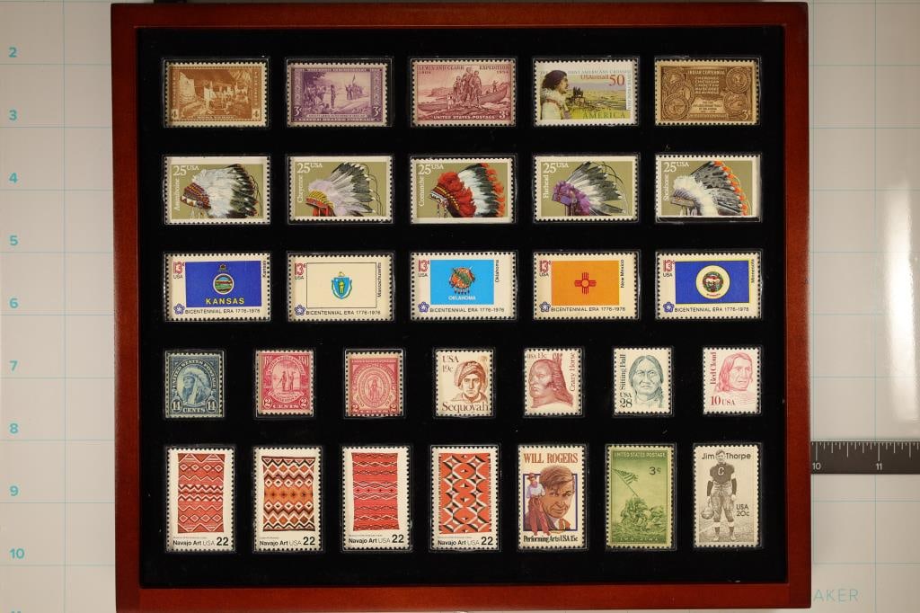 NATIVE AMERICAN STAMP COLLECTION HOUSE IN WOODEN (1 of 9)