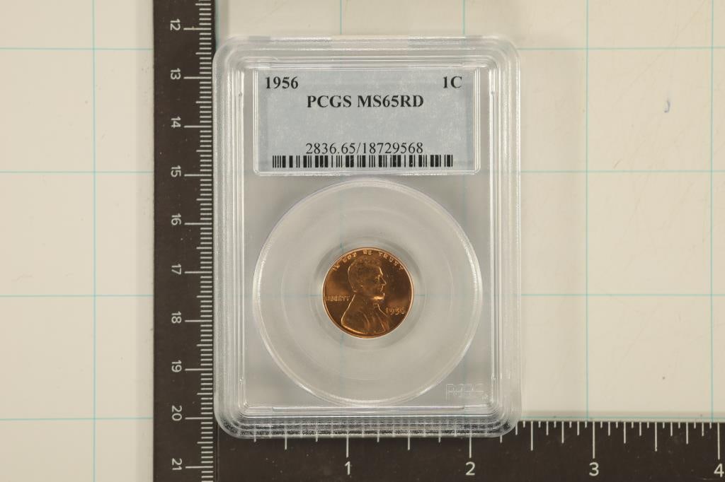 1956 LINCOLN WHEAT CENT PCGS MS65RD (1 of 2)