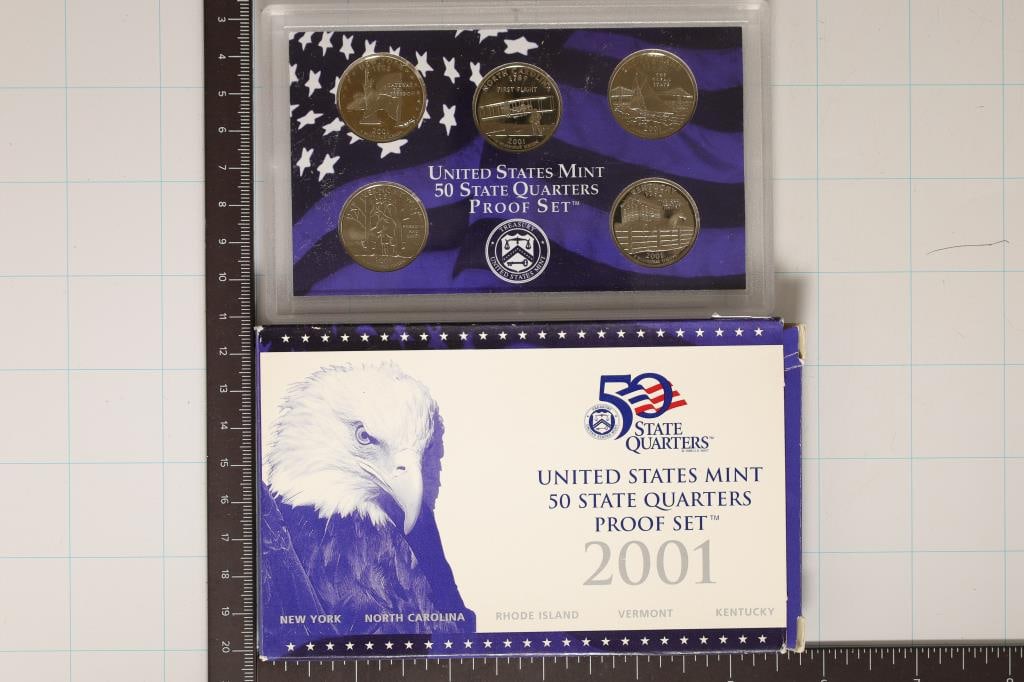 2001 US 50 STATE QUARTERS PROOF SET WITH BOX (1 of 2)