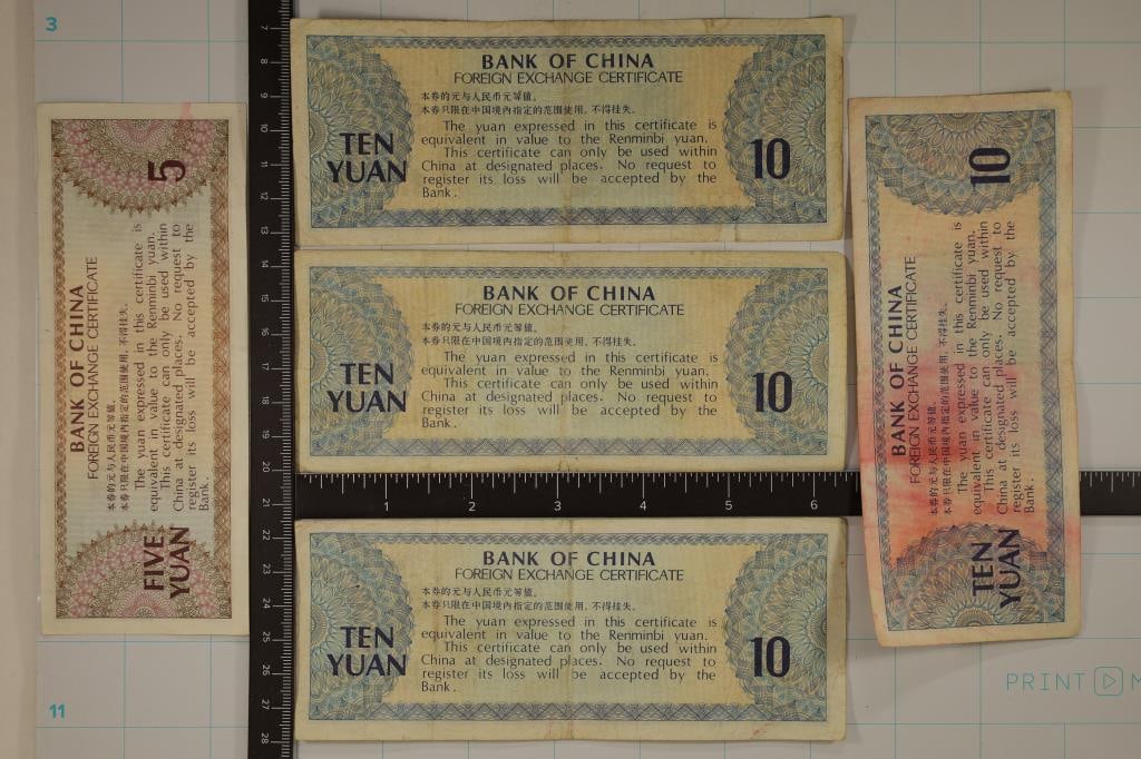 5-BANK OF CHINA FOREIGN EXCHANGE CERTIFICATES: (1 of 2)