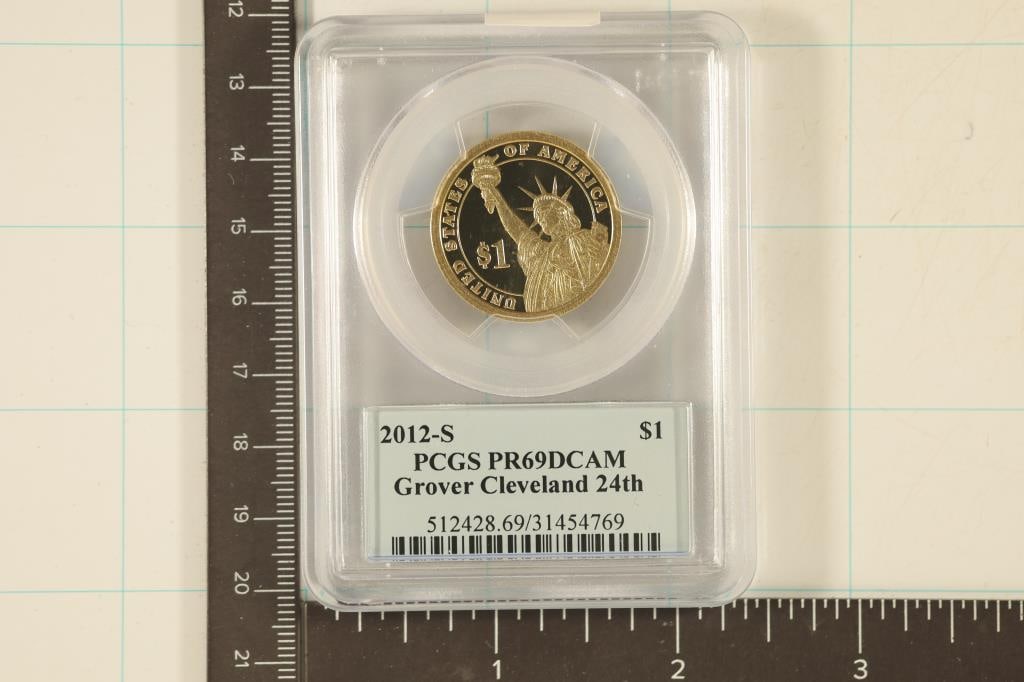 2012-S GROVER CLEVELAND PRESIDENTIAL DOLLAR PCGS: PR69 DCAM
