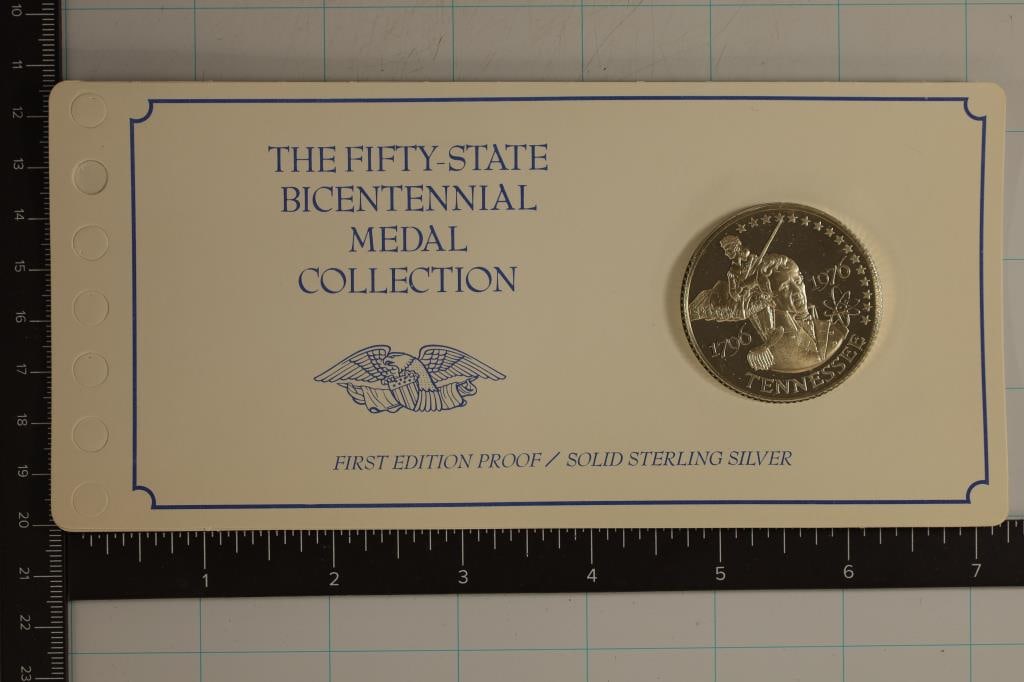 1.04 OZ. PF STERLING SILVER ROUND "TENNESSEE" 50 (1 of 2)