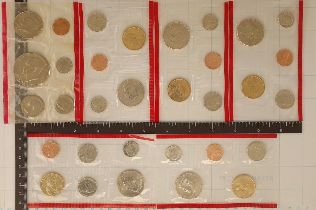 6 PARTIAL US MINT "D'' MINT SETS: 1975, 2000, 2001 (1 of 2)
