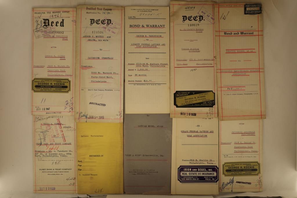 10-VINTAGE MORTGAGE BONDS, DEEDS, WARRANTS & (1 of 2)
