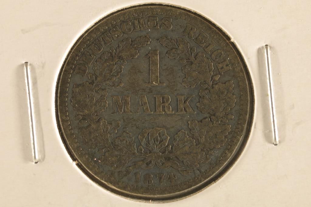 1874-F GERMAN SILVER 1 MARK .1606 OZ. ASW (1 of 2)