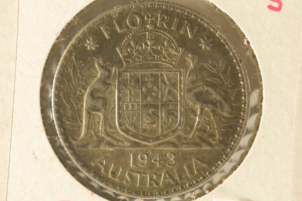 1943-S AUSTRALIA SILVER FLORIN .3364 OZ. ASW (1 of 2)