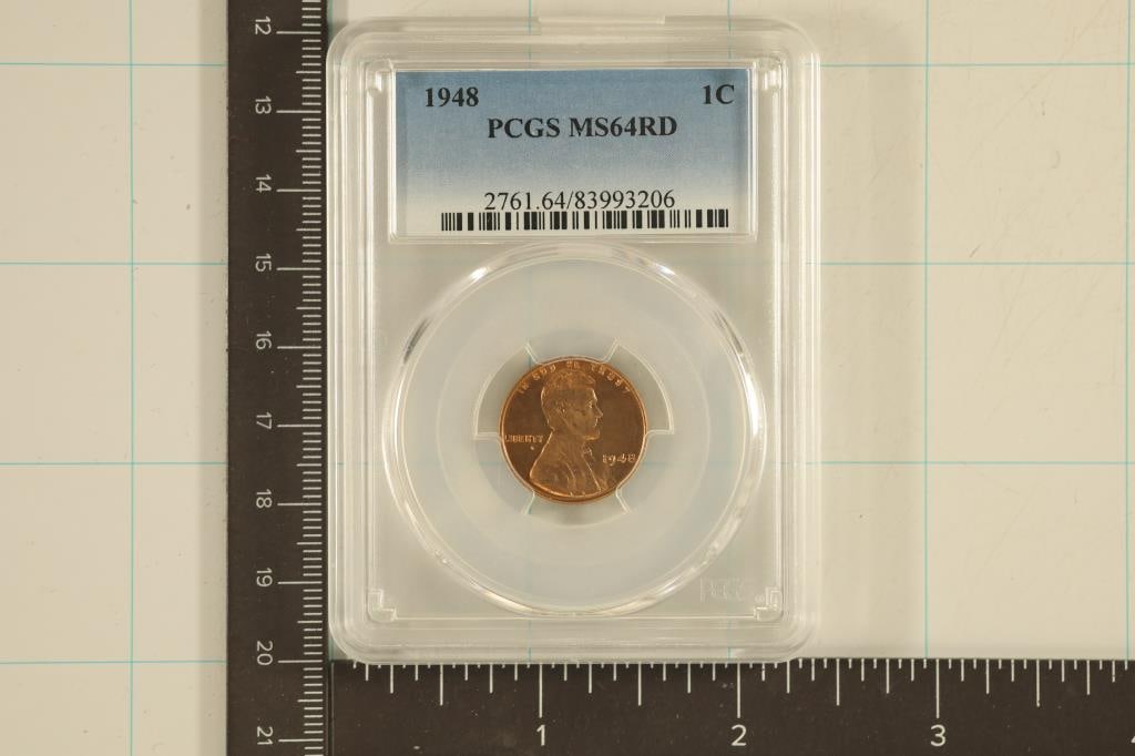 1948 LINCOLN WHEAT CENTS PCGS MS64RD (1 of 2)