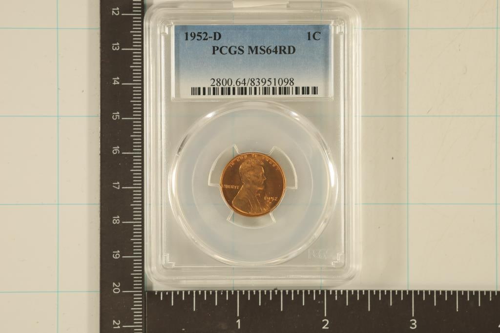 1952-D LINCOLN WHEAT CENTS PCGS MS64RD (1 of 2)