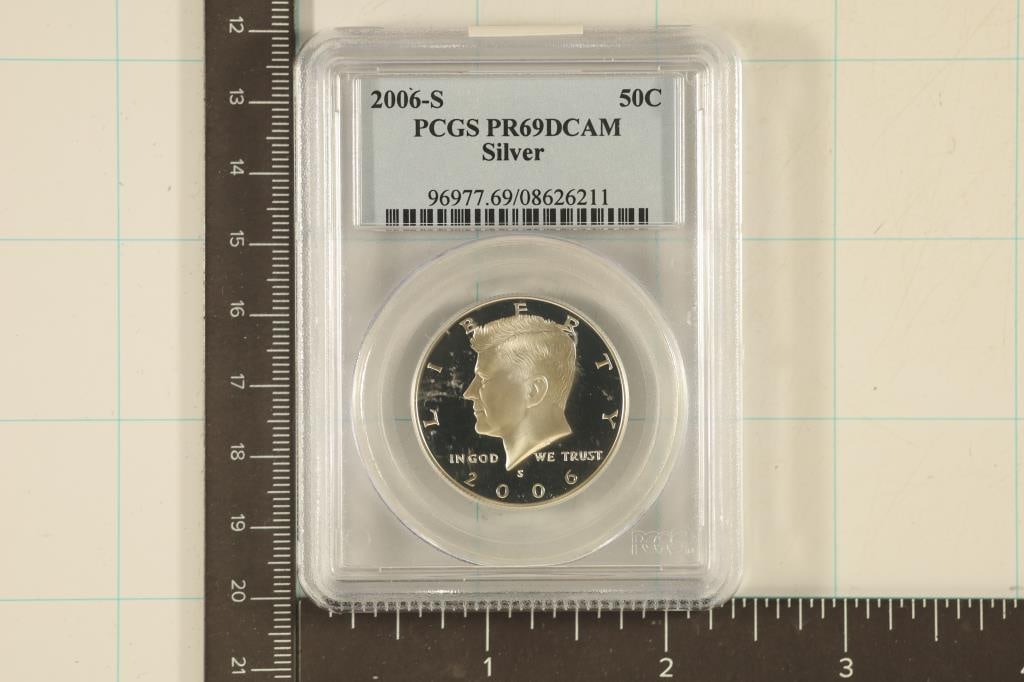2006-S SILVER KENNEDY HALF DOLLAR PCGS PR69 DCAM: WATCH FOR OUR NEXT AUCTION ON (MONDAY APRIL 29TH, 2024) AT 7PM EASTERN TIME. THANKS FOR YOUR BUSINESS.