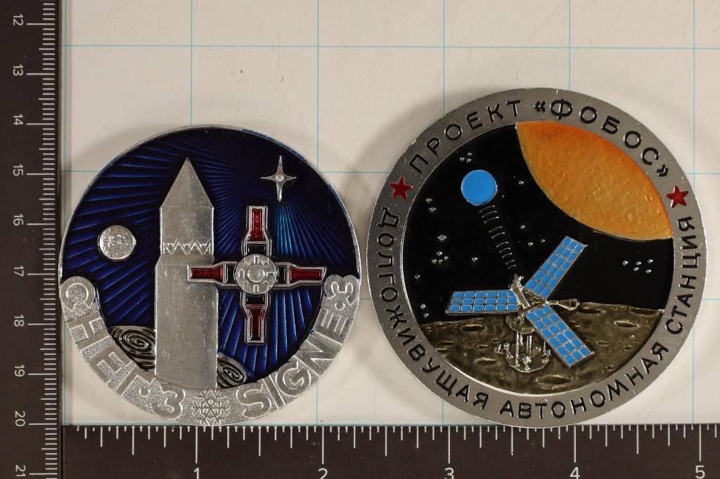 2-RUSSIAN COLORIZED ORBITAL SPACE MEDALS 1 IS (1 of 2)