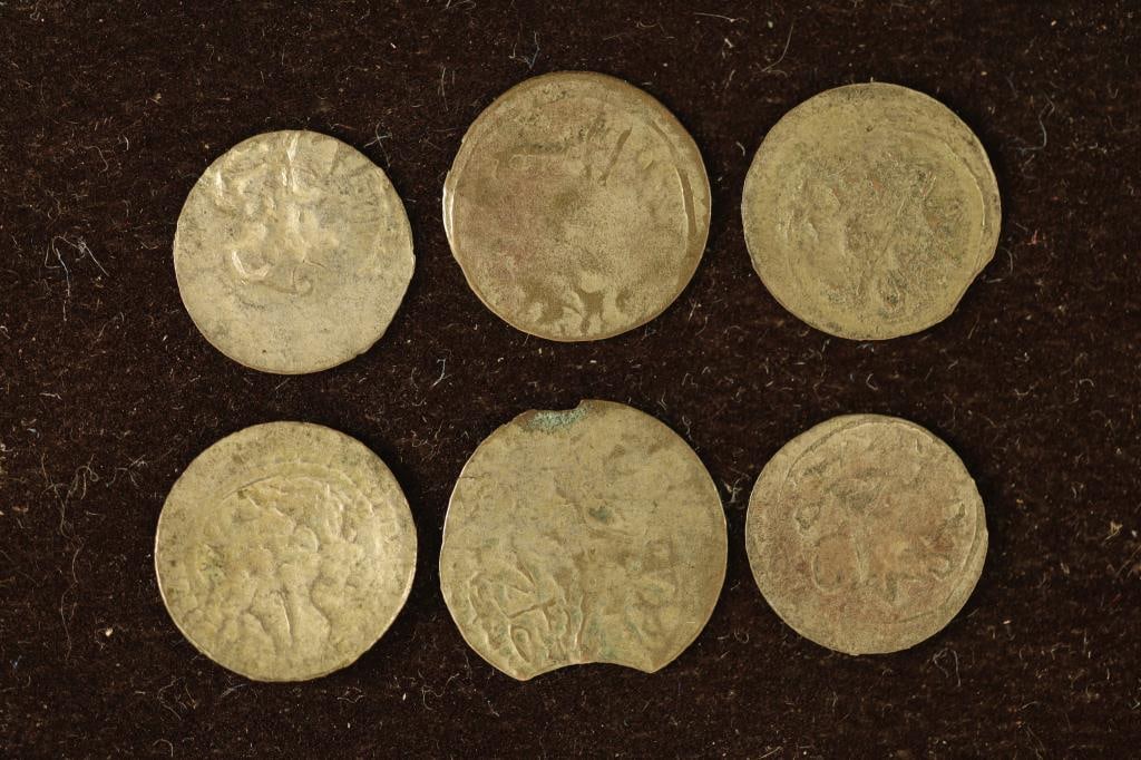 6 SILVER DIME SIZED OTTOMAN EMPIRE PARA COINS: (1 of 2)