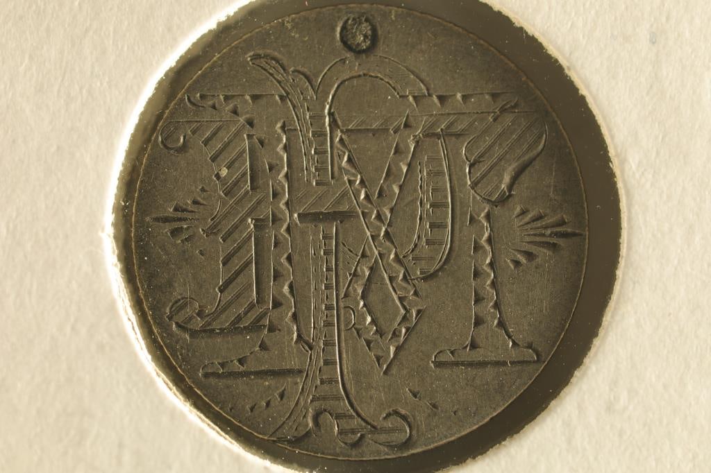 LOVE TOKEN ON 1876 SILVER SEATED LIBERTY DIME (1 of 2)