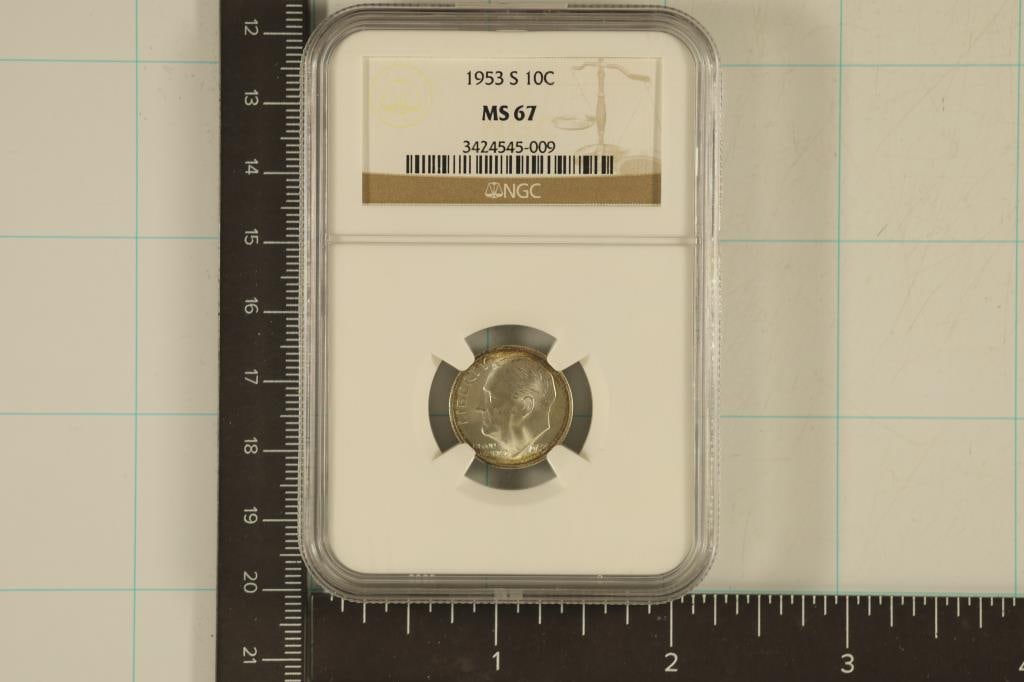 1953-S SILVER ROOSEVELT DIME NGC MS67 (1 of 2)