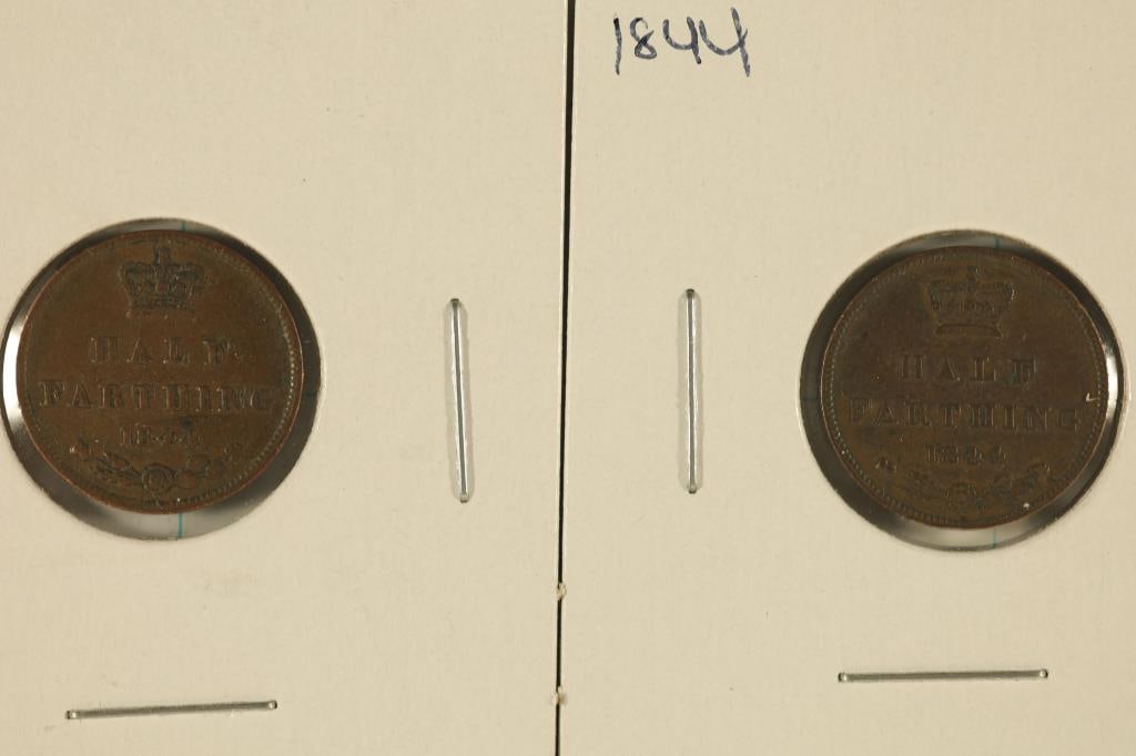 2 GREAT BRITAIN COPPER 1/2 FARTHINGS (1 of 2)