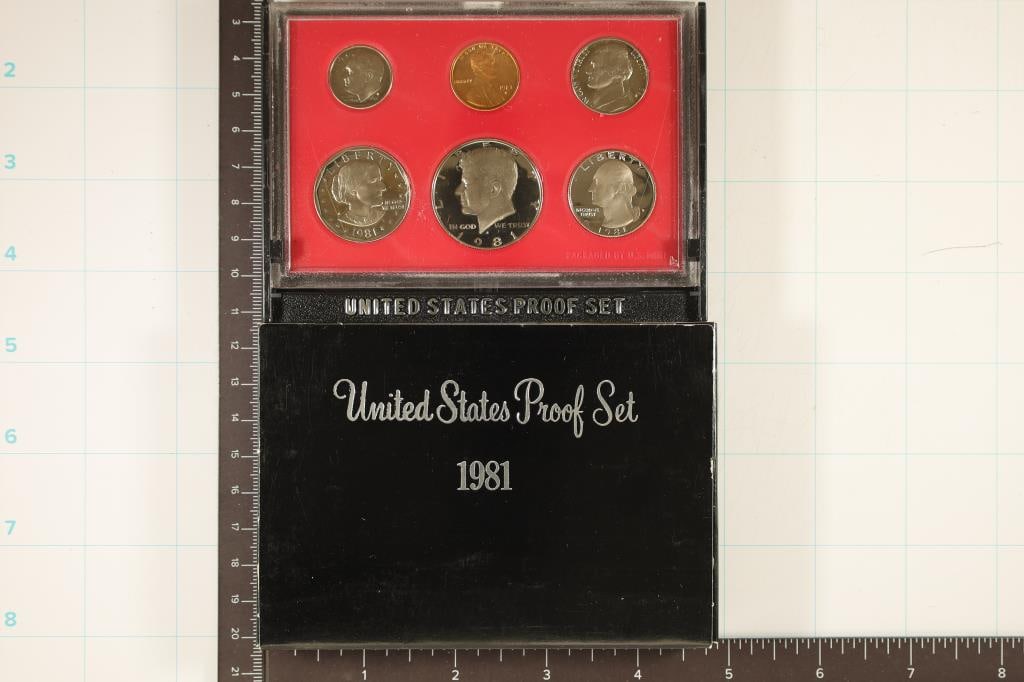 1981 US PROOF SET (WITH BOX): WATCH FOR OUR NEXT AUCTION ON (MONDAY MAY 6TH, 2024) AT 7PM EASTERN TIME. THANKS FOR YOUR BUSINESS.