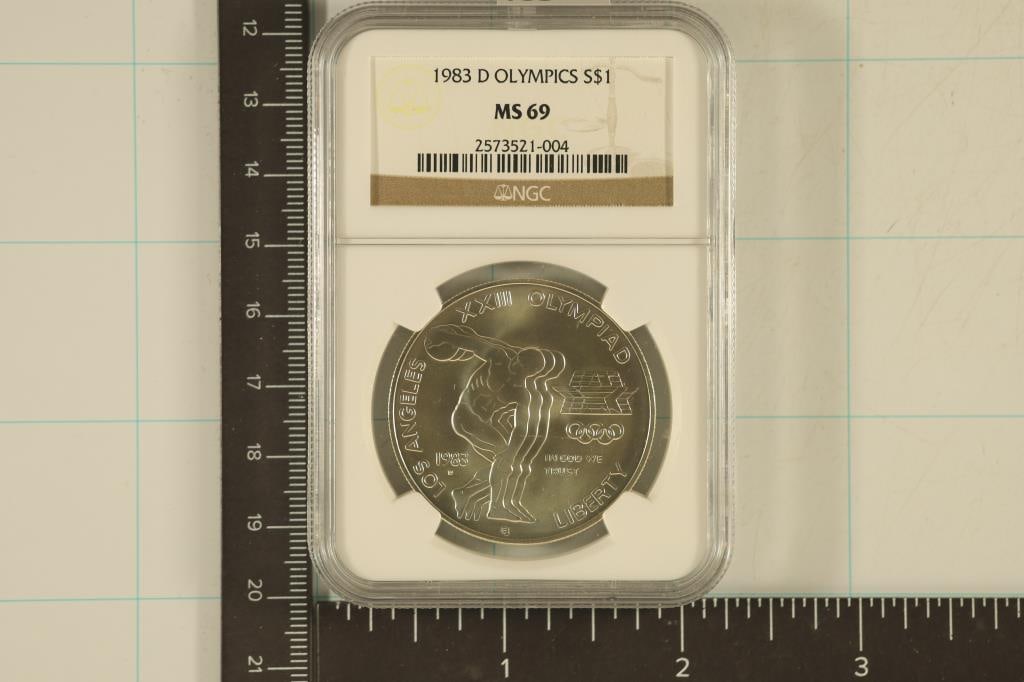 1983-D OLYMPICS US SILVER DOLLAR NGC MS69 (1 of 2)