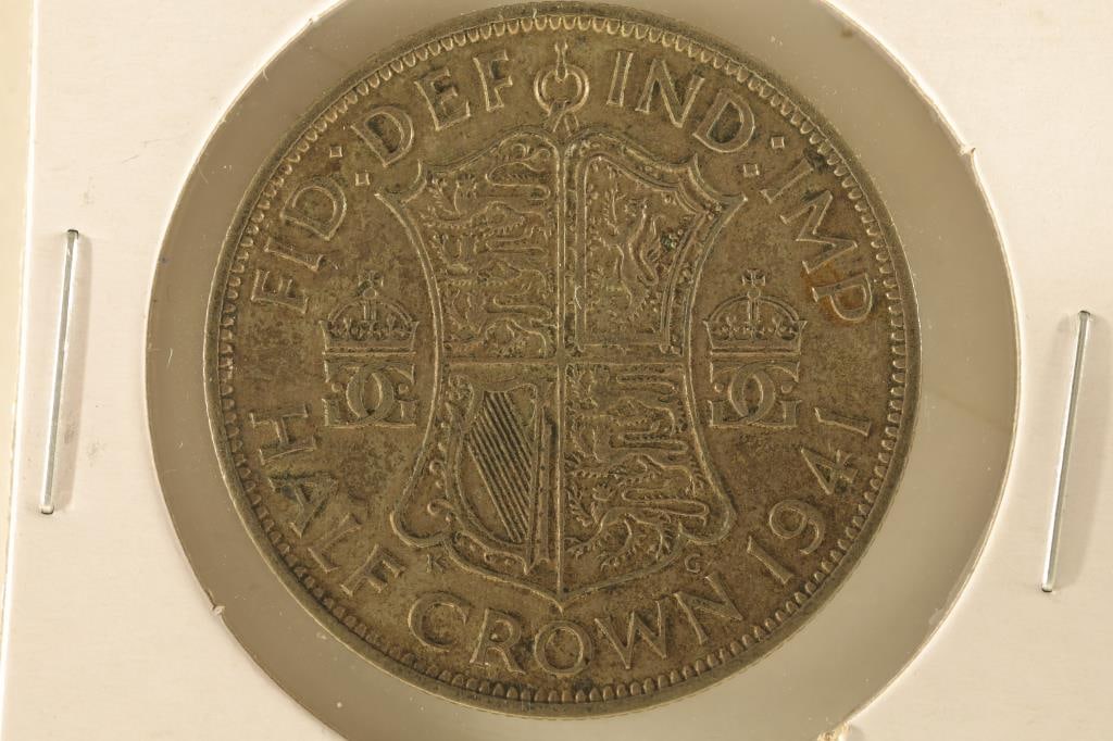 1941 GREAT BRITAIN SILVER HALF CROWN .2273 OZ. ASW (1 of 2)