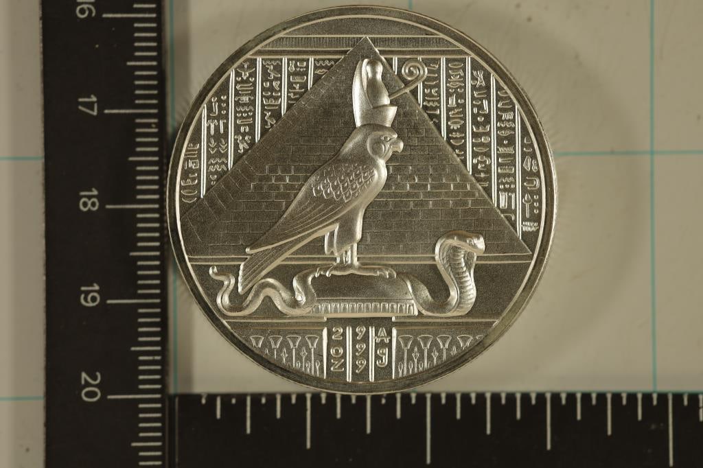 2 TROY OZ. .999 FINE SILVER "HORUS" ROUND.UNC HIGH (1 of 2)