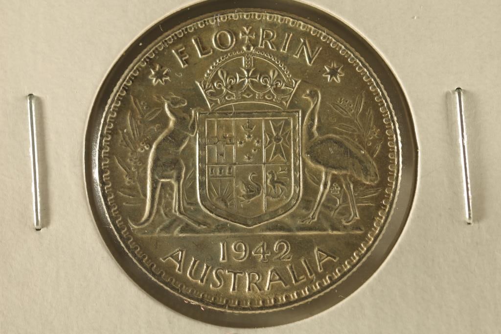 1942 AUSTRALIA SILVER FLORIN BU .3364 OZ. ASW (1 of 2)