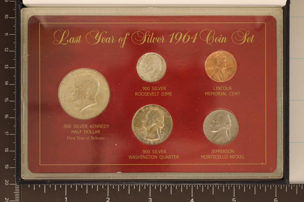 LAST YEAR OF SILVER 1964 US COIN SET INCLUDES: (1 of 4)