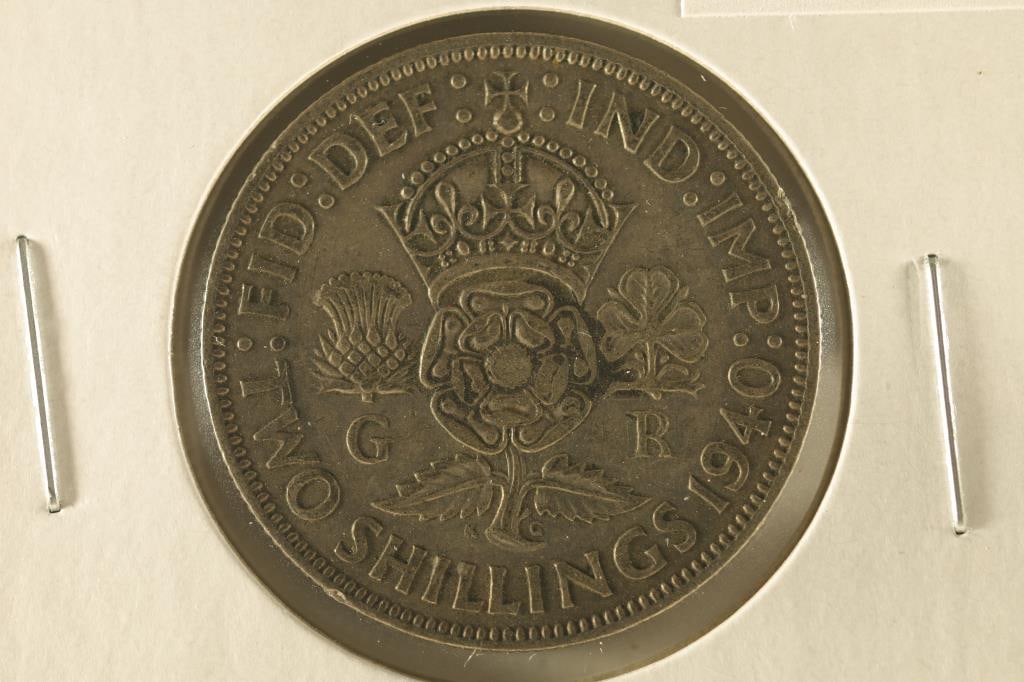 1940 GREAT BRITAIN SILVER 2 SHILLING .1818 OZ. ASW (1 of 2)