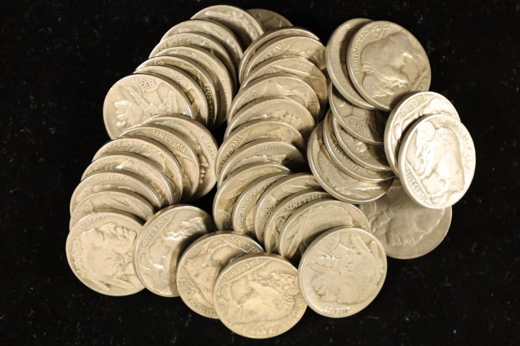 $2 SOLID DATE ROLL OF 1936-P BUFFALO NICKELS (1 of 1)