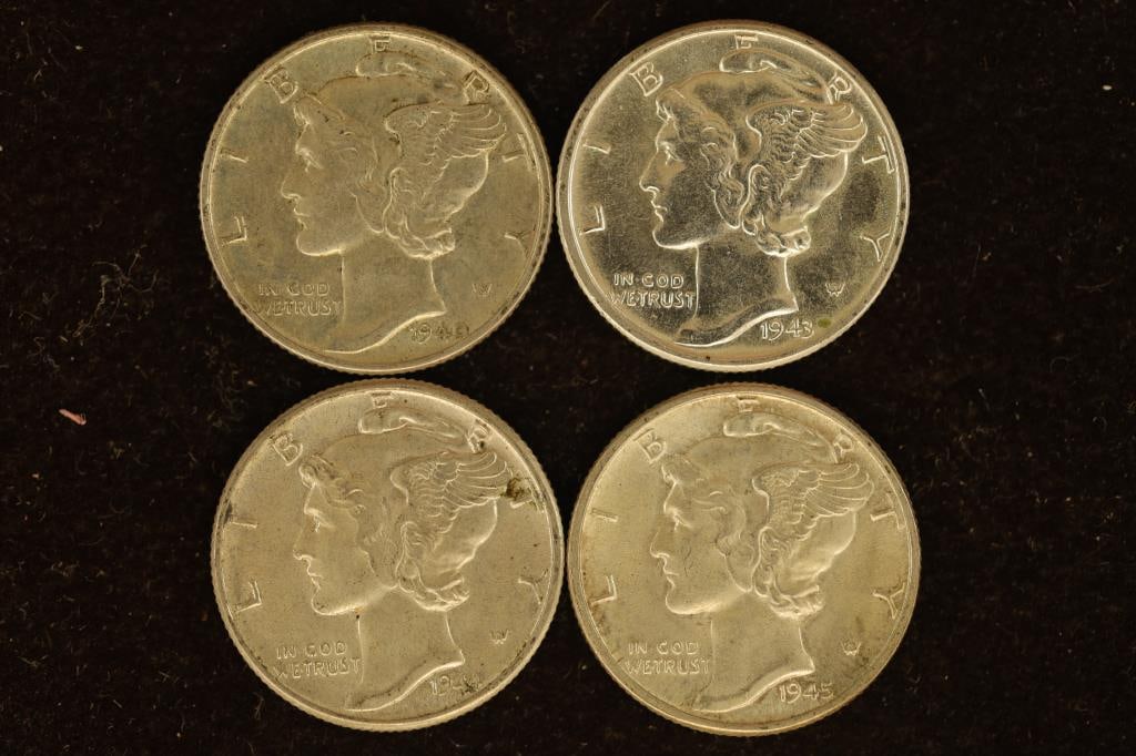 1940, 43, 44 & 1945 SILVER MERCURY DIMES (1 of 2)