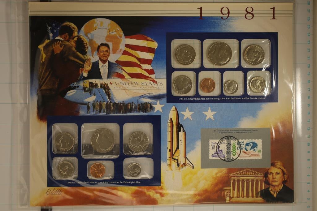 1981 US MINT SET (UNC) P/D/S ON LARGE INFO CARD (1 of 2)