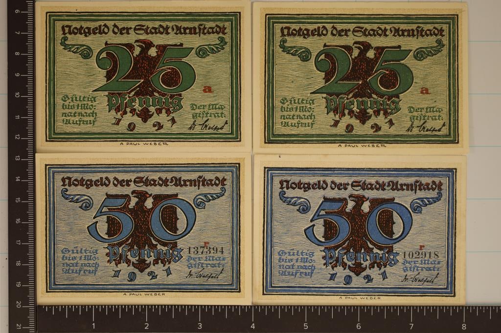 4-1921 GERMAN NOTGELDS: 2-MARLITT 25 PFENNING AND (1 of 2)