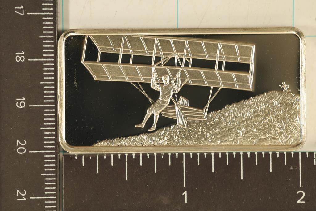 .93 TROY OZ. PF STERLING SILVER AVIATION INGOT: (1 of 2)
