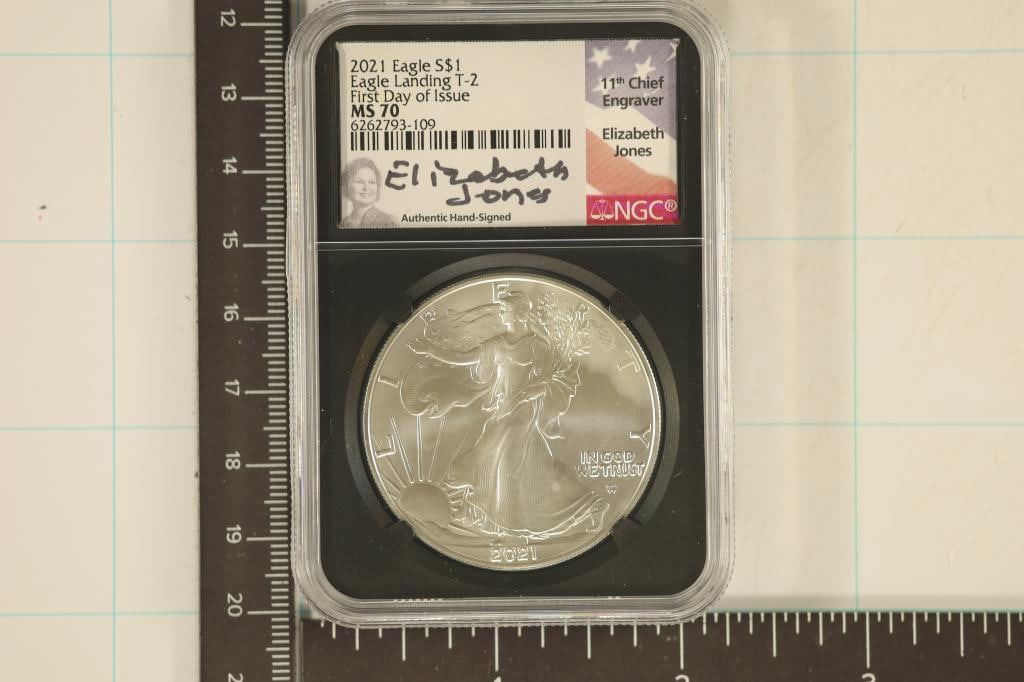 TYPE 2-2021 AMERICAN SILVER EAGLE NGC MS70 EAGLE (1 of 2)