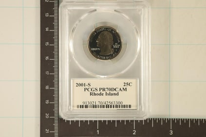 2001-S RHODE ISLAND QUARTER PCGS PR70 DCAM
