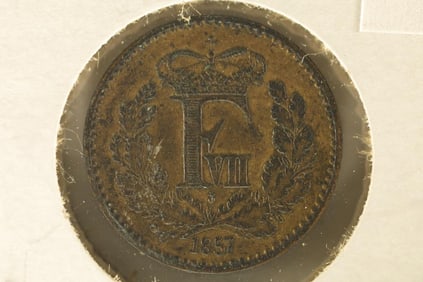 1857 DENMARK 1/2 SKILLING KM767