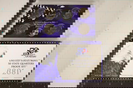 2001 US 50 STATE QUARTERS PROOF SET WITH BOX