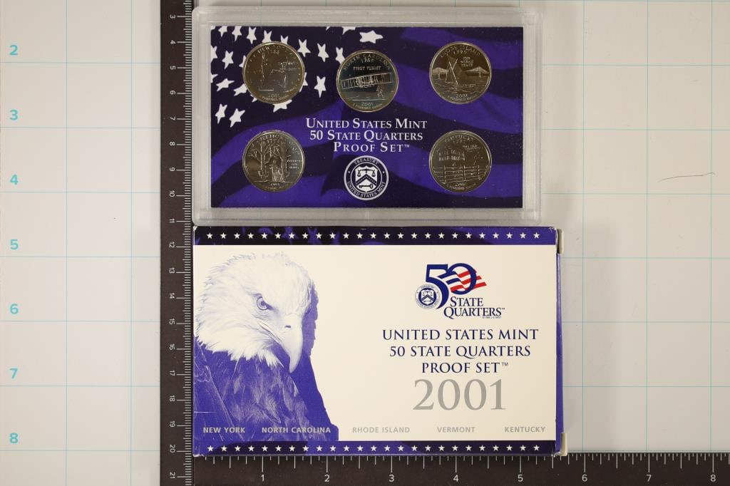 2001 US 50 STATE QUARTERS PROOF SET WITH BOX (1 of 2)