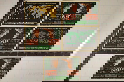 5-1921 GERMAN 50 PFENNING NOTGELDS. CRISP UNC