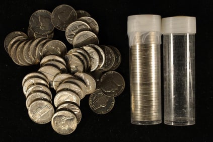 2 SOLID DATE $2 ROLLS OF 1963 UNC JEFFERSON NICKS