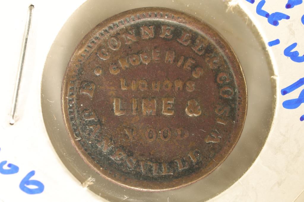 1863 CIVIL WAR TOKEN. "E. CONNELL & COMPANY, (1 of 2)