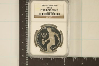 1996-P OLYMPICS US $1 "TENNIS" PF68 ULTRA CAMEO