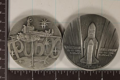 2 RUSSIAN ORBITAL SPACE MEDALS.  EACH IS 2 1/4"