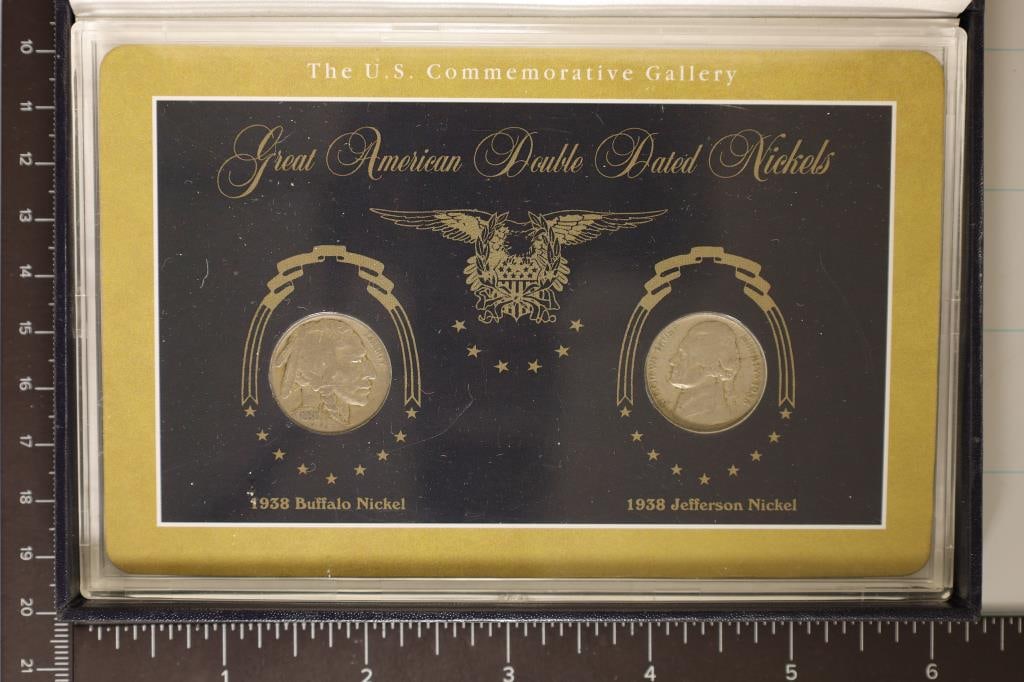 GREAT AMERICAN DOUBLE DATED NICKELS: 1938 FULL (1 of 4)