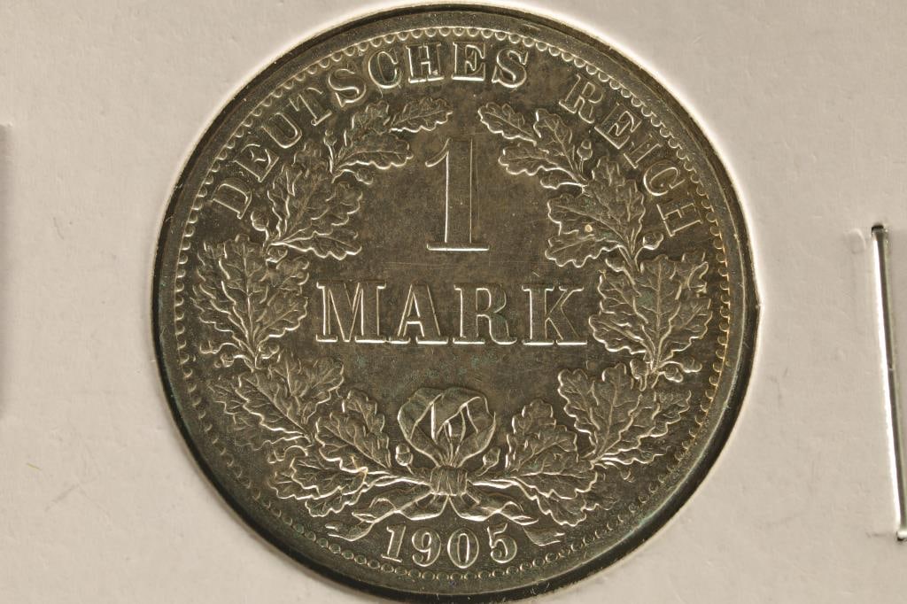 1905-A GERMAN SILVER 1 MARK .1606 OZ. ASW AU (1 of 2)