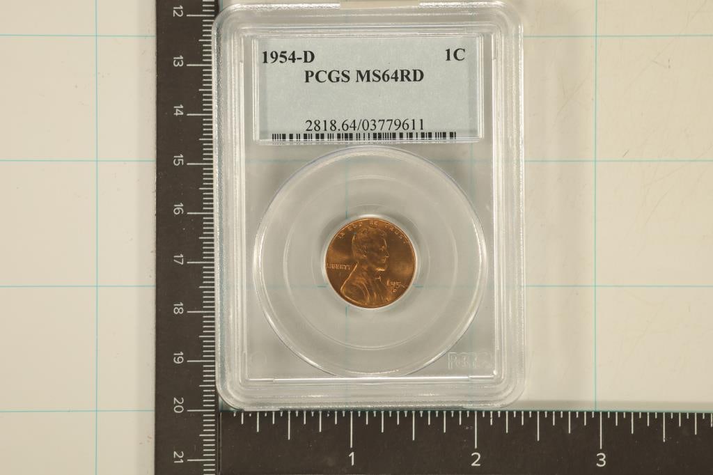 1954-D LINCOLN WHEAT CENTS PCGS MS64RD (1 of 2)