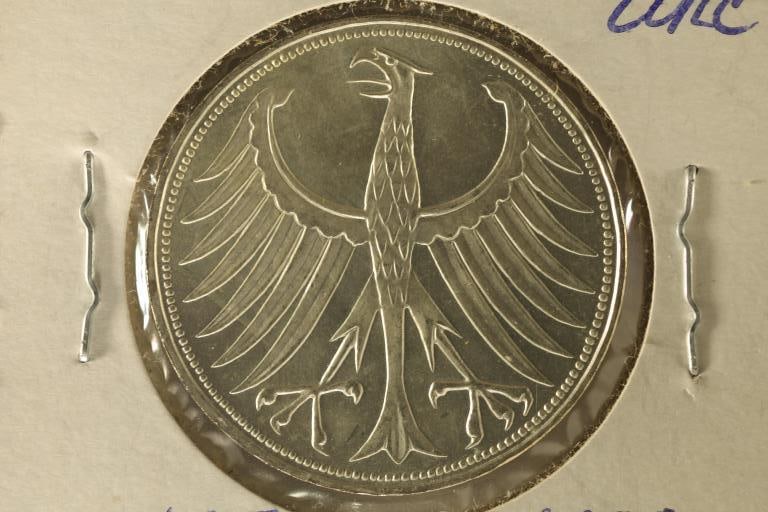 1965-D GERMAN SILVER 5 MARK BU .2251 OZ. ASW (1 of 2)